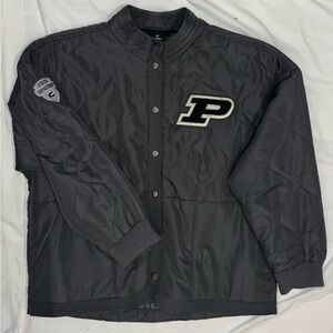 Colosseum Purdue University Grey Quilted Bomber Jacket Women's XXL